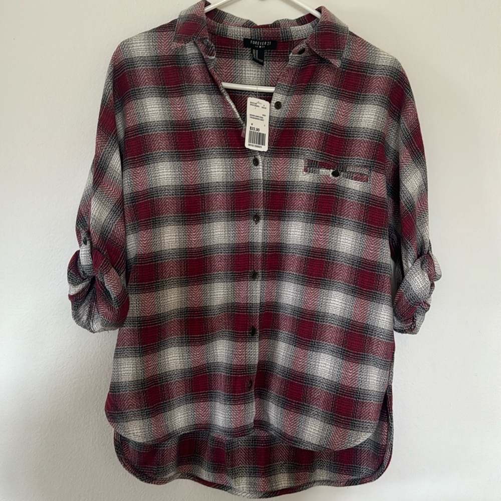 NWT Forever 21 Woven Flannel Size: M